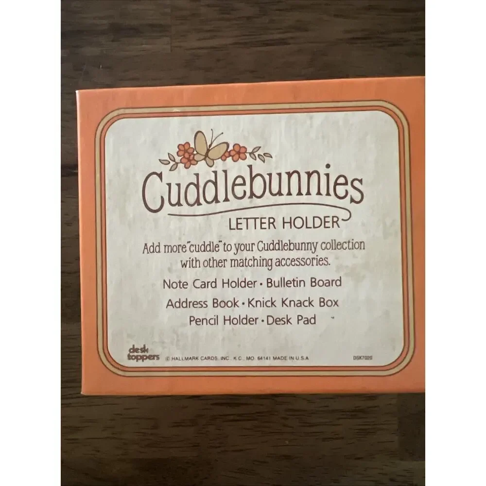 Hallmark Cuddlebunnies Desk Accs Letter Holder & Note Card Holder Set NEW! Vtg